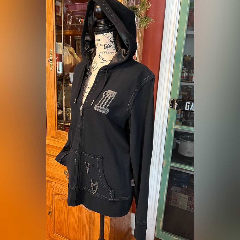 Harley-Davidson® Willie G UNIQUE RARE Distressed Hoodie With Chains - NWOT 💀 - Picture 4 of 16
